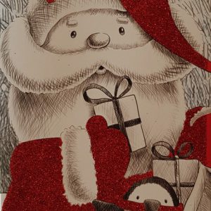 Sacola Para Garrafa Papai Noel Presentes Brilho