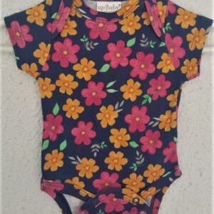 Body Azul Floral Rn 0 A 3 Meses