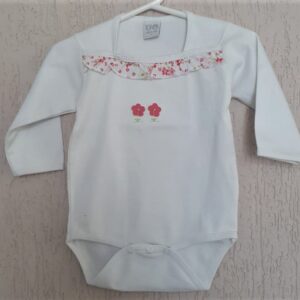 Body Branco Duas Flores G