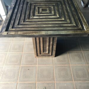 Mesa Rústica Com Tampo De Vidro