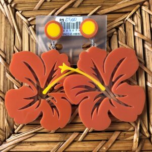 Brinco Flor De Hibisco