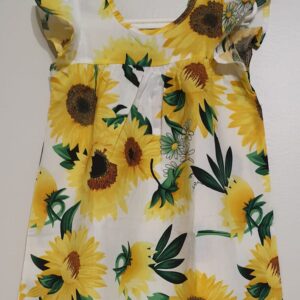 Vestido Girassóis Branco 18 A 24 Meses