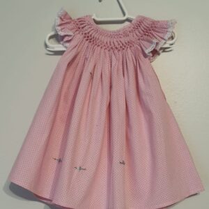 Vestido Favo De Abelha Rosa Com Bolas 6 A 9m