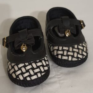 Sapato Xadrez Preto E Branco N 14