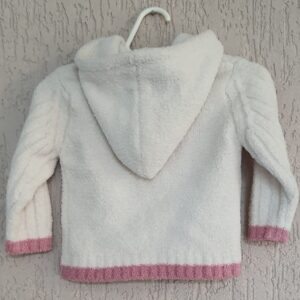 Casaco Com Capuz Off White E Rosa M