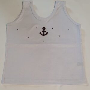 Camiseta Regata Branca Ancora 6 9m