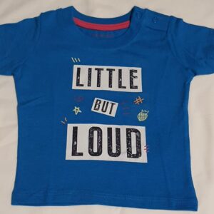 Camiseta M C Azul Little But Loud 3 6m