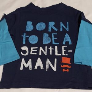 Camiseta M L Marinho Manga Turquesa 18m