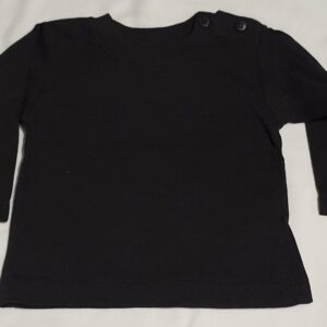 Camiseta M L Preta Botoes P 6 9m