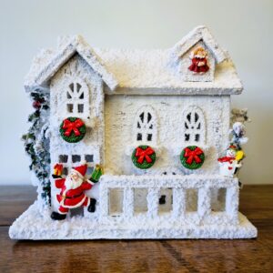 Chalé Nevado Do Papai Noel Com Iluminação