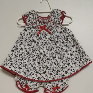Vestido Favo Abelha Branco Floral Tam 1