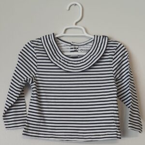 Camiseta Branca Listrada Ml 6 A 9 M