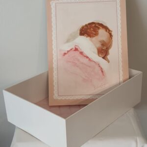 CAIXA PINTADA À MÃO BEBÊ - 34x24cm