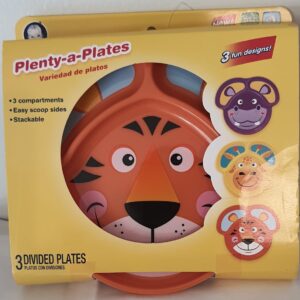 Kit 3 Pratos Com Divisória Bichinhos