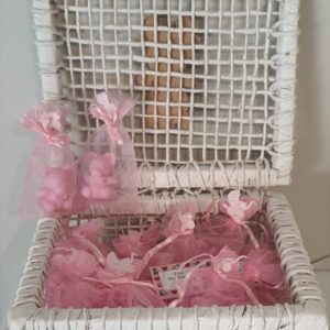 Cesta Com 20 Lembrancinhas Urso Rosa
