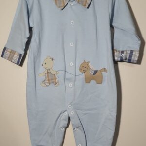 Macacão Azul Bebê Urso Burrico Ml M