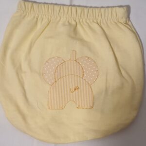 Calcinha Short Aplicada Amarela Elefante Rn