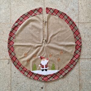 Saia De Árvore Papai Noel E Pinheiros Barra Xadrez