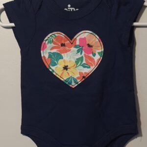 Body Marinho Coração Floral Mc Rn