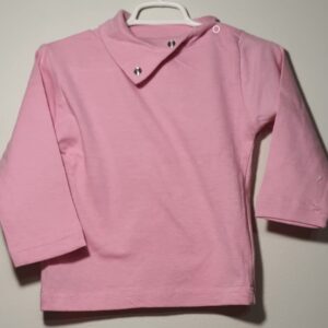 Camiseta Rosa Com Gola Mc 9 A 12 Meses