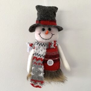 Enfeite Boneco De Neve Roupa Tricot Com Pelúcia