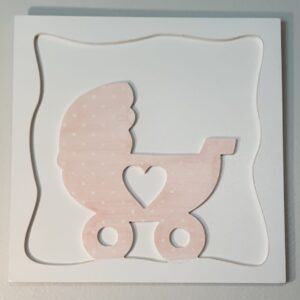 Quadro Carrinho Bebê Rosa