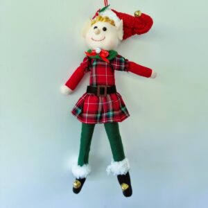 Elfo Roupa Xadrez Com Gorro Noel