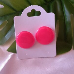 brinco pastilha rosa