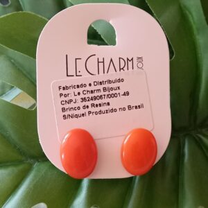 brinco pastilha laranja