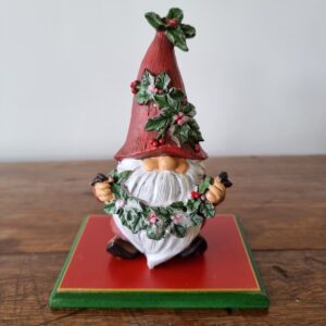 Gnomo Natal Gorro E Guirlanda Com Azevinho Tipo 2