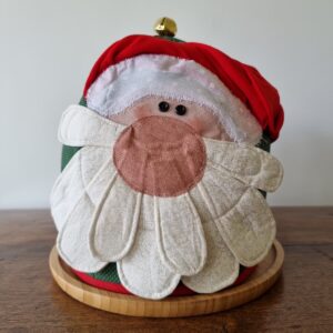 Cobre Panetone Patch Apliquê Noel Com Gorro Tipo 2