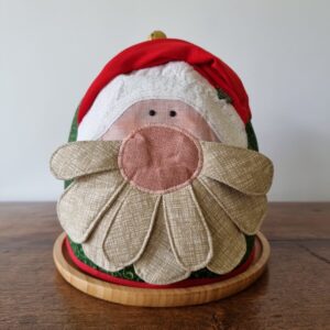 Cobre Panetone Patch Apliquê Noel Com Gorro Tipo 4