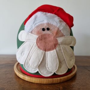 Cobre Panetone Patch Apliquê Noel Com Gorro Tipo 5