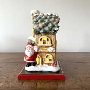 Casinha Iluminada Do Papai Noel Tronco De Arvore