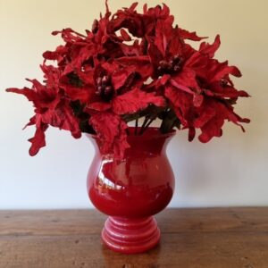 Arranjo Poinsetia Vaso Vidro Vermelho Tp 2