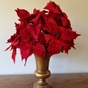 Arranjo Poinsetia Vaso Metal Dourado