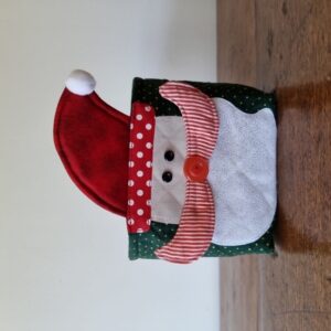 Porta Panetone Papai Noel Gorro Pompom Branco