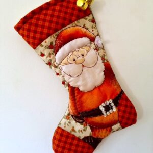 Bota Matelassê Papai Noel Com Guizos E Miçangas