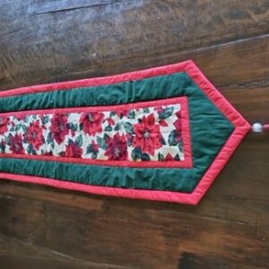 Trilho Patch Poinsetias E Cerejas 150 X 44cm