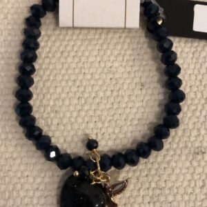 pulseira miraculo preta coração