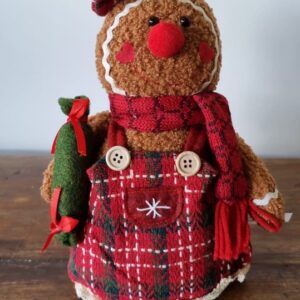 Boneca Biscoitinho Ginger Jardineira Xadrez