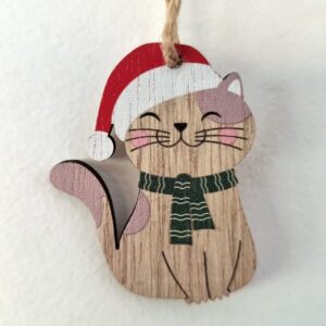 Enfeite Gatinho 6cm Gorro Noel