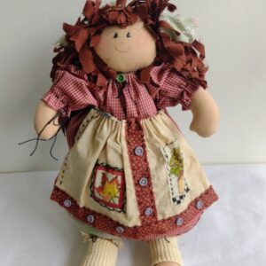 Boneca cabelo retalho country