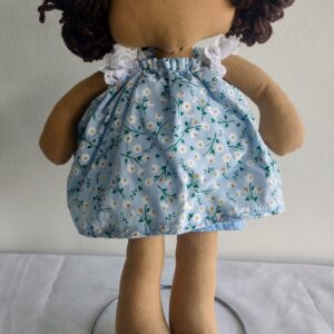 Boneca vest azul flores