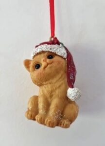 Enfeite Gatinho Noel Olhos Abertos