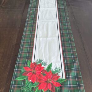 Trilho Marfim Poinsetia Barra Xadrez 180x40cm