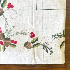 Toalha Linhão Cru Pinhas E Avezinho 270x160cm
