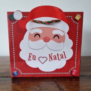 Sacola Rosto Noel Eu Amo O Natal Mini