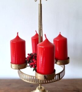Porta Vela Guirlanda Com Estrela 4 Velas