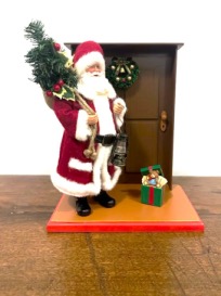 Porta Com Papai Noel Árvore E Presente Verde